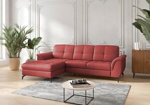 ROHOVÁ SEDAČKA, textil, kůže, červená Sit & More - Sedací soupravy, Online Only