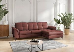 ROHOVÁ SEDAČKA, textil, kůže, červenohnědá Sit & More - Sedací soupravy, Online Only