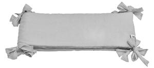 Šedý dětský lněný ochranný mantinel do postýlky BELLAMY Stone Gray, 23,5 x 198 cm