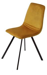 Designová židle Holland Retro hořčicově-žlutý samet