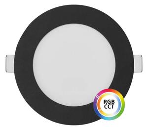 T-LED Černý vestavný LED panel kulatý 120mm 9W 24V RGB+CCT 102338