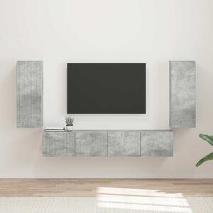 Sada televizního nástěnného kabinetu 4 ks Betonově šedá 3408919