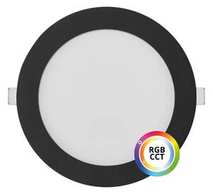 T-LED Černý vestavný LED panel kulatý 174mm 18W 24V RGB+CCT 102339