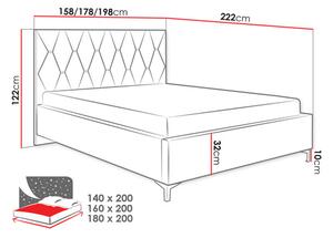 Manželská postel 180 cm Inferno 100 (světlobéžová)