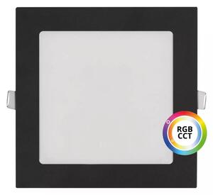 T-LED Černý vestavný LED panel hranatý 174 x 174mm 18W 24V RGB+CCT 102343