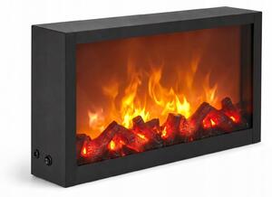 ELEKTRICKÝ KOVOVÝ DEKORAČNÍ KRB LED 10X41X25 CM ČERNÝ DO INTERIÉRU