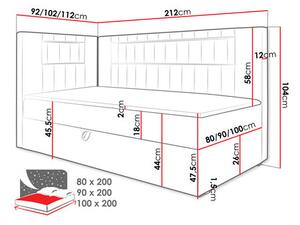Jednolůžková postel 100cm Rivaldi 3 (bílá + černá)