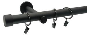 Kovovégarnýže.cz Garnýž Rullo modern 25 mm černá matná Varianta jednořadá nebo dvouřadá: Jednořadá, Délka: 120 cm, Uchycení látky: Bez kroužků (na tu…