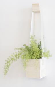 Bílý květináč z jedlového dřeva Surdic Colgantes, 17 x 62 cm