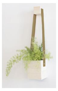 Hnědý květináč z jedlového dřeva Surdic Colgante, 17 x 62 cm