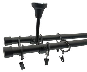 Kovovégarnýže.cz Stropní garnýž Rullo elegance 19 mm černá matná Varianta jednořadá nebo dvouřadá: Jednořadá, Délka: 120 cm, Uchycení látky: Bez krou…