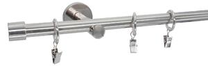 Kovovégarnýže.cz Garnýž Rullo modern 19 mm efekt nerez Varianta jednořadá nebo dvouřadá: Jednořadá, Délka: 120 cm, Uchycení látky: Bez kroužků (na tu…
