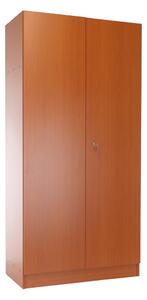 Dřevěná šatní skříň Visio, 90 x 45 x 185 cm, cylindrický zámek, třešeň