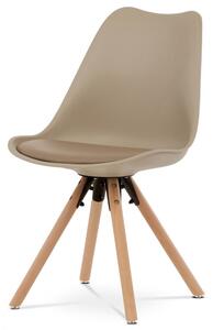 Jídelní židle KANTO — plast, ekokůže, více barev Cappucinno