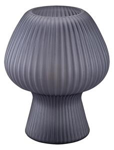 Rabalux Černá stolní lampa Vinelle se žebrovaným skleněným stínítkem pro žárovku E14 74024