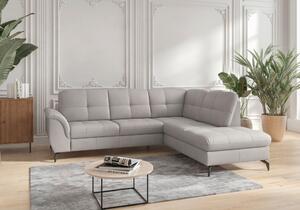 ROHOVÁ SEDAČKA, textil, kůže, světle šedá Sit & More - Sedací soupravy, Online Only