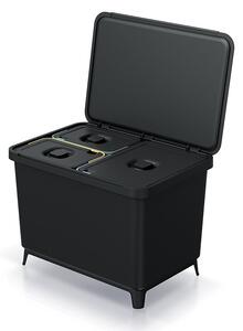 Odpadkový koš, 23 + 10 + 10 l, černá