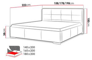 Manželská postel 160cm Lanzadora (bílá)