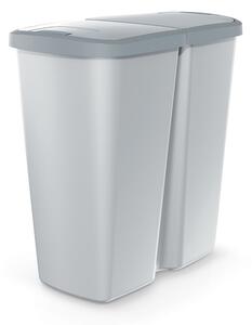 Odpadkový koš DUO šedý, 45 l, šedá