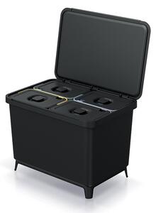 Odpadkový koš, 4 x 10 l, černá