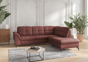 ROHOVÁ SEDAČKA, textil, kůže, červenohnědá Sit & More - Sedací soupravy, Online Only
