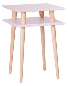 Růžový odkládací stolek Ragaba Square, 43 x 43 cm
