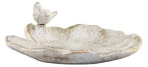 Bílo - zlaté antik cementové krmítko pro ptáčky Vittel - 31*31*10cm