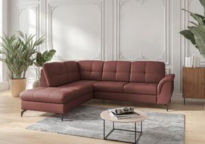 ROHOVÁ SEDAČKA, textil, kůže, červenohnědá Sit & More - Sedací soupravy, Online Only