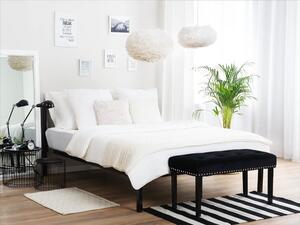 Manželská postel 180 cm CONNET (s roštem) (černá). 1007228