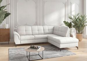 ROHOVÁ SEDAČKA, textil, kůže, bílá Sit & More - Sedací soupravy, Online Only