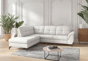 ROHOVÁ SEDAČKA, textil, kůže, bílá Sit & More - Sedací soupravy, Online Only