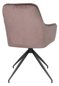 Designová otočná židle Gracelyn šedohnědý samet