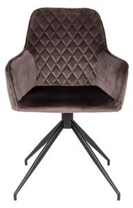 Designová otočná židle Gracelyn šedohnědý samet