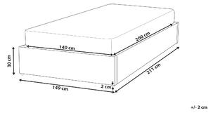 Manželská postel 140 cm DIJON (s roštem a úl. prostorem) (béžová). 1007230