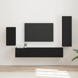 Sestava TV skříněk 4 ks Černá Kompozitní dřevo 3409007