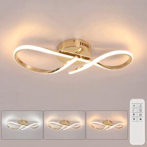 Stropní LED lampa lustr zlatá s dálkovým ovládáním moderní do ložnice 24W