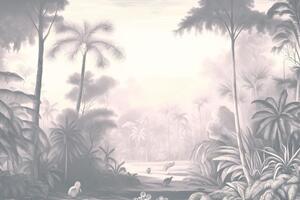 Tapeta zamlžená tropická krajina