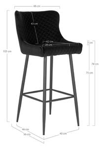 Designová barová židle Laurien černá