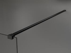Mexen Kioto, průchozí sprchová zástěna 120 x 200 cm, 8mm sklo čiré/černý vzor, 2x černá stabilizační rozpěra, 800-120-002-70-77