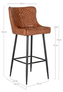 Designová barová židle Laurien vintage hnědá