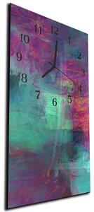 Nástěnné hodiny 30x60cm pozadí v akrylových barvách - kalené sklo