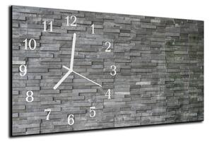 Nástěnné hodiny 30x60cm abstrakt šedé cihly - plexi