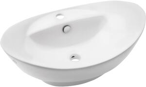Invena Esla umyvadlo 59x39 cm oválné na pult bílá lesk CE-35-001