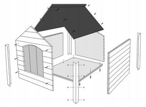 Zateplená bouda pro psa L - 100 cm x 72 cm x 65 cm Sivá