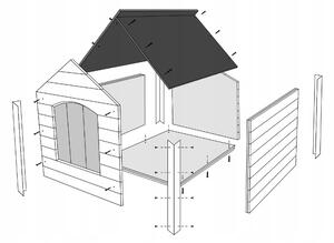 Zateplená bouda pro velikost psa. XL - 113 cm x 90 cm x 89 cm Sivá