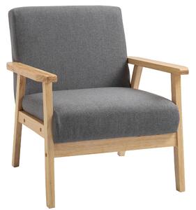 Křeslo HOMCOM do obývacího pokoje, lounge křeslo s dřevěnými nohami, relaxační křeslo s látkovým potahem | Aosom