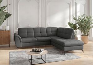 ROHOVÁ SEDAČKA, kůže, antracitová Sit & More - Sedací soupravy, Online Only