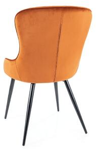 Jídelní židle Lotus Velvet, oranžová / černá