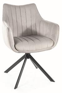 Jídelní židle Azalia Velvet, světle šedá / černá