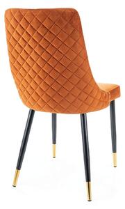 Jídelní židle Piano Velvet, oranžová / černá